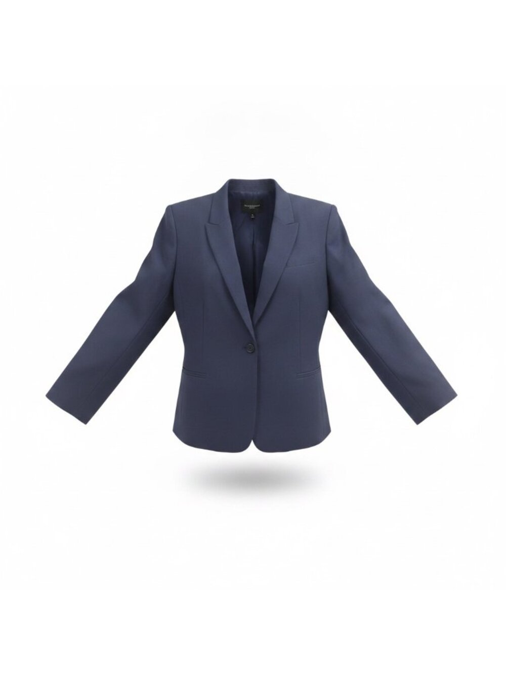 Banana Republic Womens Navy Wool-Blend Classic Fit Blazer Stylish Officewear Siz